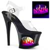 Pleaser - MOON708FLM Sandale à bride à la cheville, Pole dance chaussures - Chaussures de pole dance - Noir/Multicolore Product image